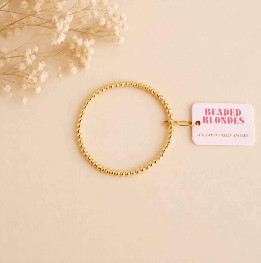 NEW BEADED BLONDES women's beaded bracelet - 4mm in gold